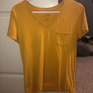 cute summer yellow pocket tee